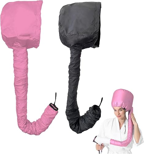 2 Pcs Noir Rose Casque Seche Cheveux Bonnet Seche Cheveu UILYNIU