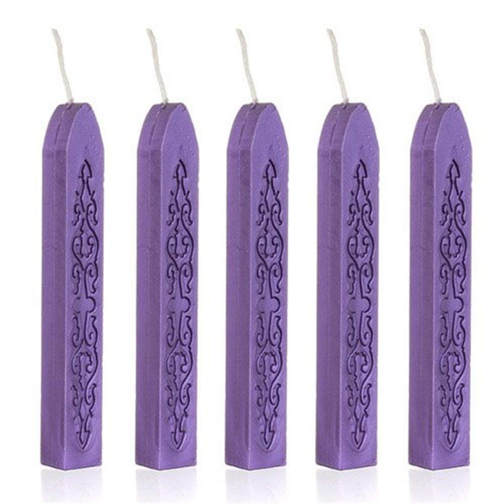BigBigShop 12 pcs Sealing Wax Sticks with Wicks Antique Fire Manuscript Sealing Wax for Wax Seal Stamp (Purple)