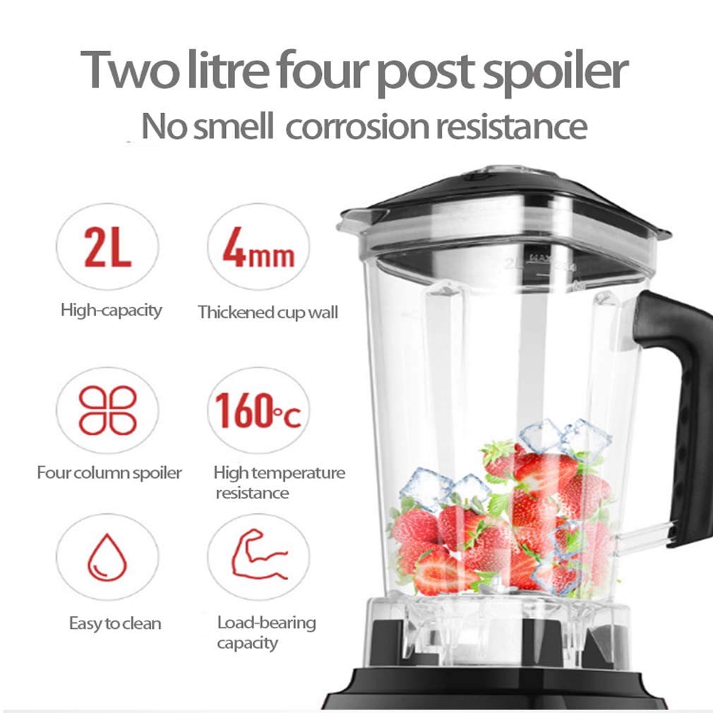 Blender Mixeur Multifonctions, Smoothie Blender Chauffant Blender Mixeur Puissant avec 2200W Mixeur Smoothie Et Milk-Shake avec 8 Lames en Acier Inoxydable Et 2L sans BPA Jarre,Gris