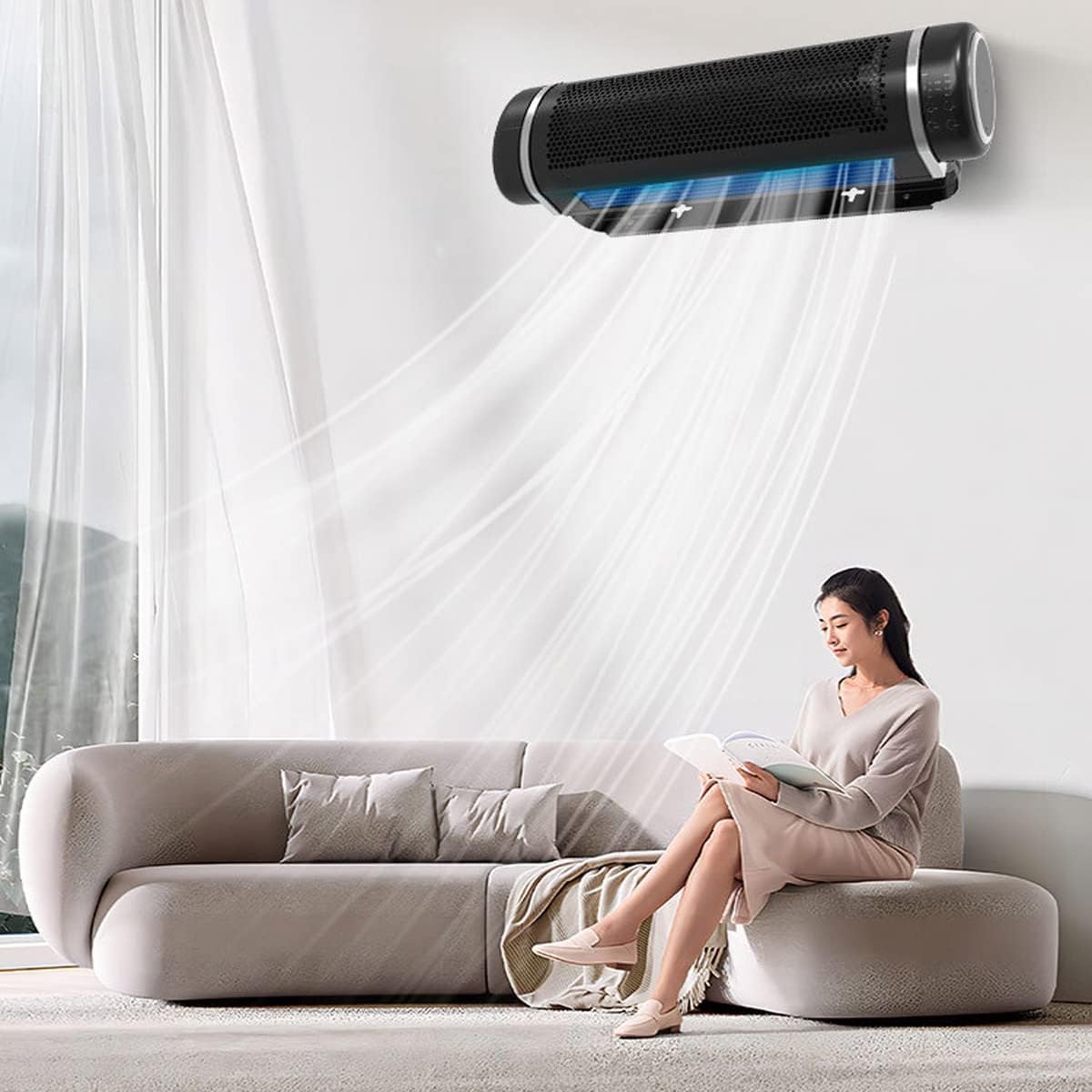 Ventilatore per La Circolazione dell'Aria, Ventilatore A Parete di Raffreddamento, Ventilatore A Parete Oscillante, Silenziamento del Ventilatore Elettrico Domestic