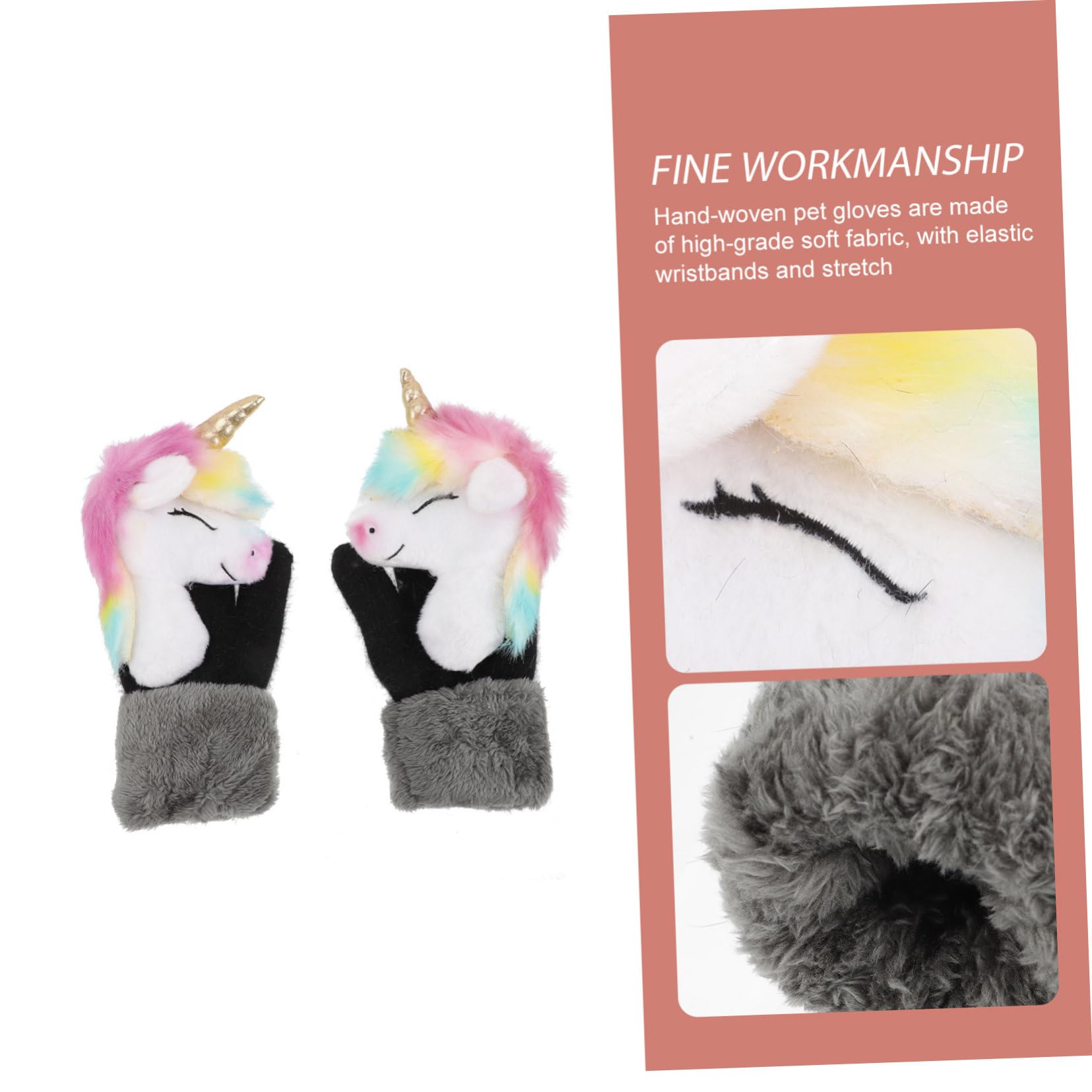 3pares Guantes De Invierno Para Animales De Peluche Guantes Cálidos y Cómodos Accesorio Para Manos Para Jugar Al Aire y Actividades De Invierno