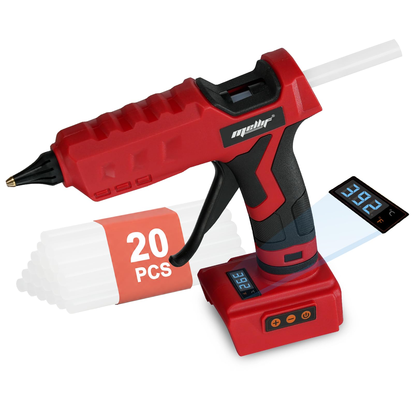 Upraded Cordless Hot Glue Gun Compatible with Milwaukee 18v Battery Digital