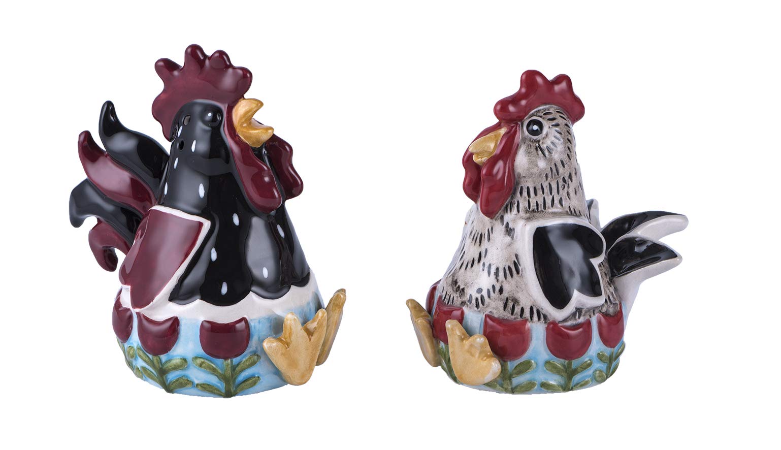 Salière et poivrière Coq Blue Sky Ceramics en céramique artisanale