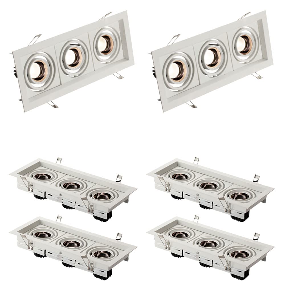 Oprawa Sufitowa Led 7W*3 Z Trzema Głowicami, Antyodblaskowa, Cri90, Do Salonu, Restauracji, Baru, Domu, Biura, Wpuszczana, Komercyjna (A-6000K) (B 3500K)