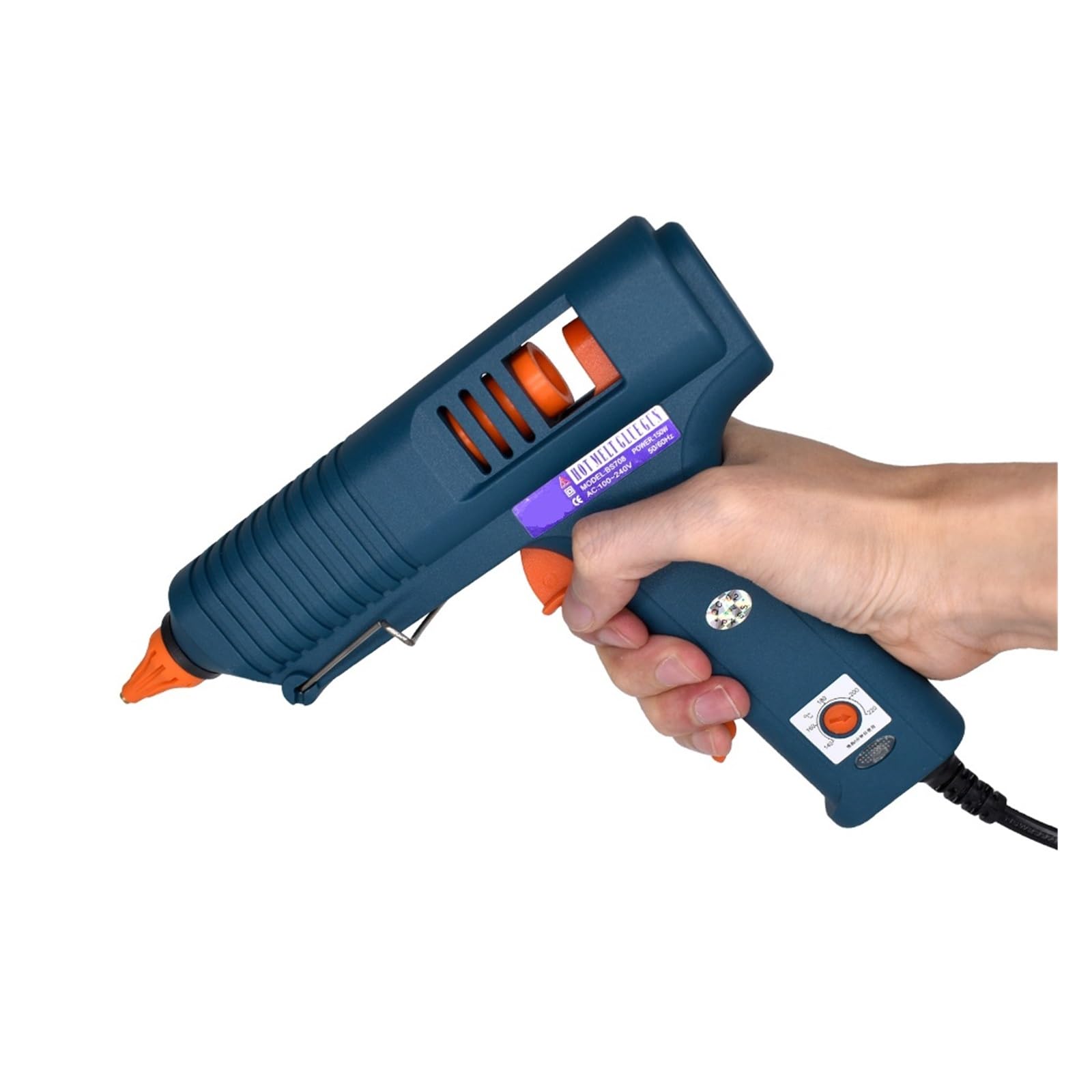 Pistola for colla a caldo da 150 W, ugello sostituibile, regolazione della temperatura, utilizzare stick di 11 mm, pistola for industriale for fai te, regali Natale, artigianato(SET-3)