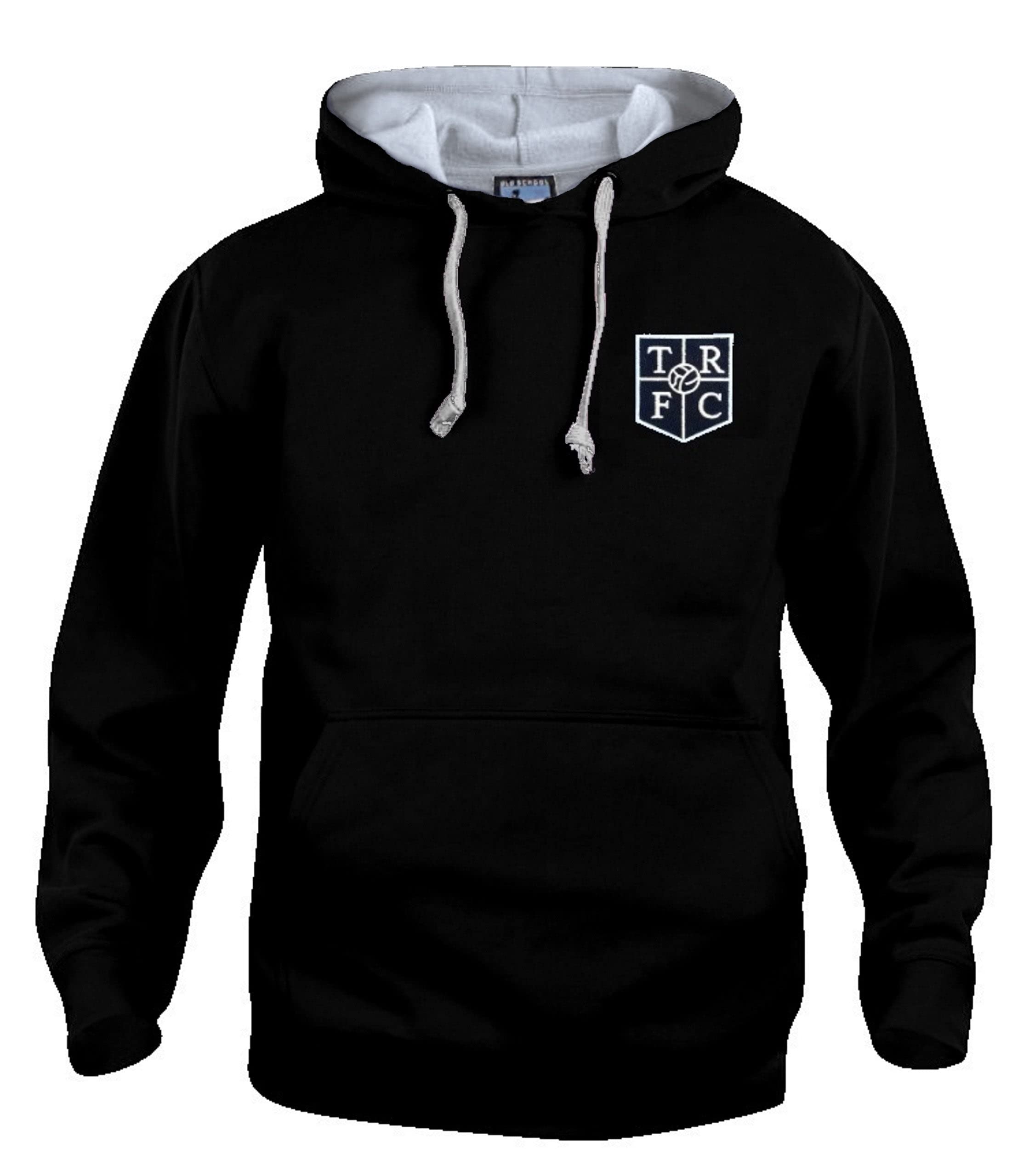 Tranmere Retro Football Hoodie Embroidered Logo Black