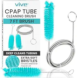 Vive Escova de limpeza de tubos CPAP – Limpador de aço inoxidável para máscara e cachimbo – Solução de cerdas de arame – para mangueira de 22 mm de diâmetro – portátil, flexível e para limpar facilmente kit de tubulação padrão