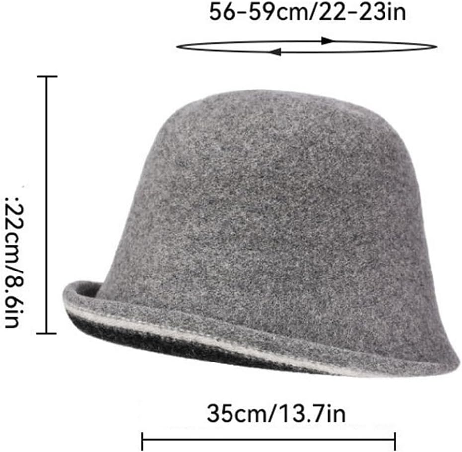 Women Warm Vintage Bucket Hats Fashion Fedora Cloche Cap Classic Felt Bowler Hat Outdoor Fall Winter - Image 5