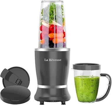 La Reveuse Personal Smoothie Blender, 7 Pieces Set, 250W, Black