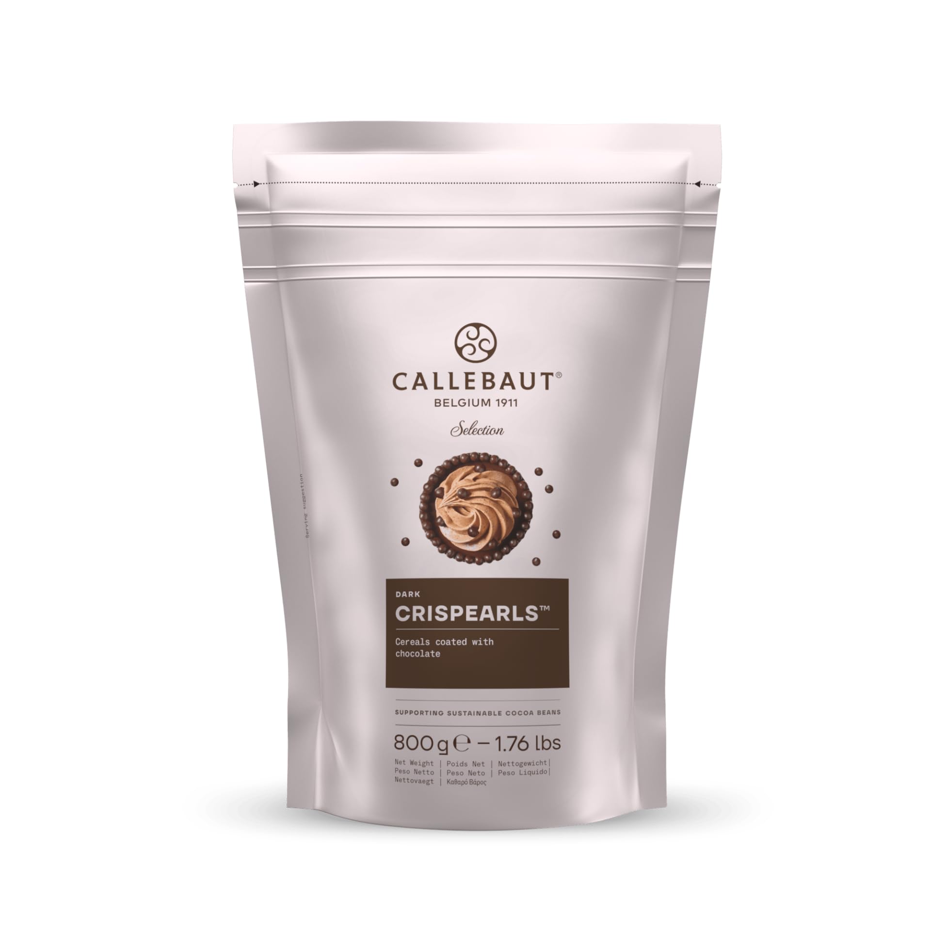 Callebaut Parkers Foodservice – Sachet de 800 g de perles croustillantes au chocolat noir pour desserts, crème glacée, pâtisseries et pâtisseries