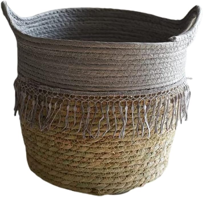 Sterose Hand Woven Rattan Plant Basket Indoor Outdoor Storage Flower Pot Planter Container Decoration