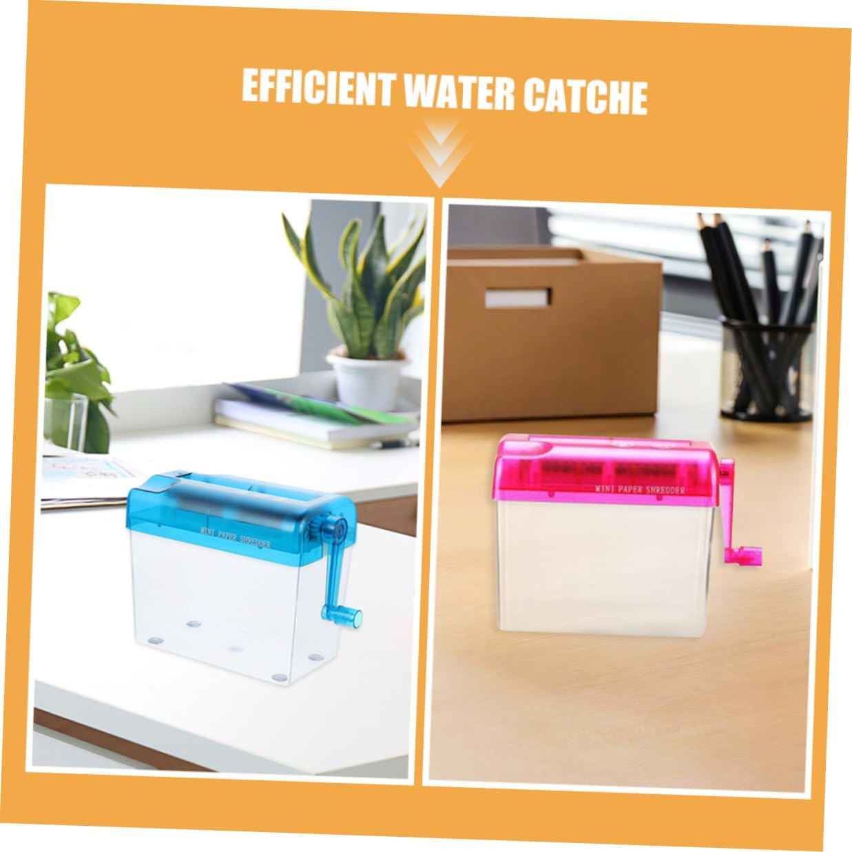 Portable Manual Paper Shredder 2pcs Handheld Home Office Desktop Document Cutter in Pink and Blue