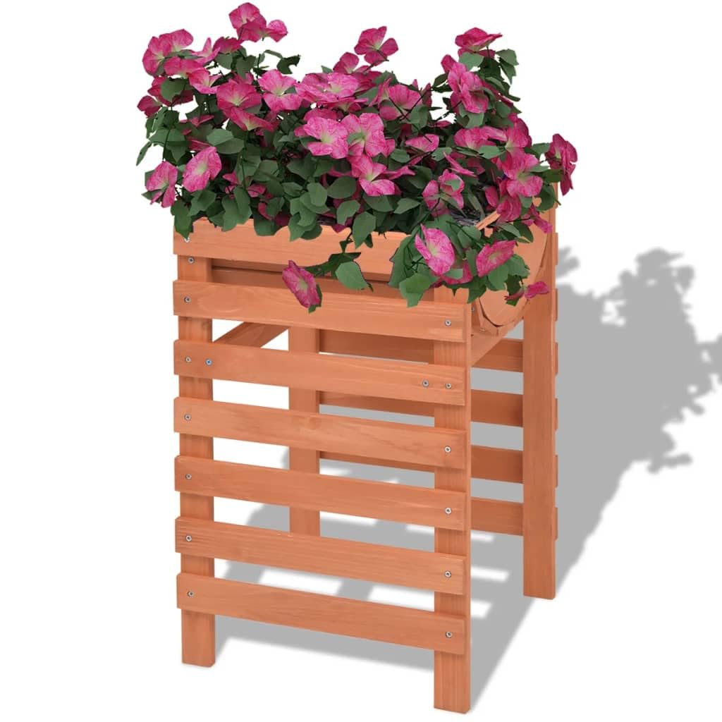 Homogen Macetero de madera maciza de abeto 38 x 36 x 60 cm con espacio de almacenamiento, ideal como maceta, macetero, jardinera para balcón, jardín, terraza y uso en interiores
