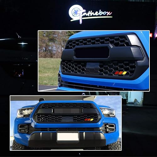 Miniatura 6 de GTINTHEBOX Emblema de rejilla frontal tricolor para decoración de automóvil, camión, para Tacoma 4Runner Tundra Sequoia Rav4 Highlander