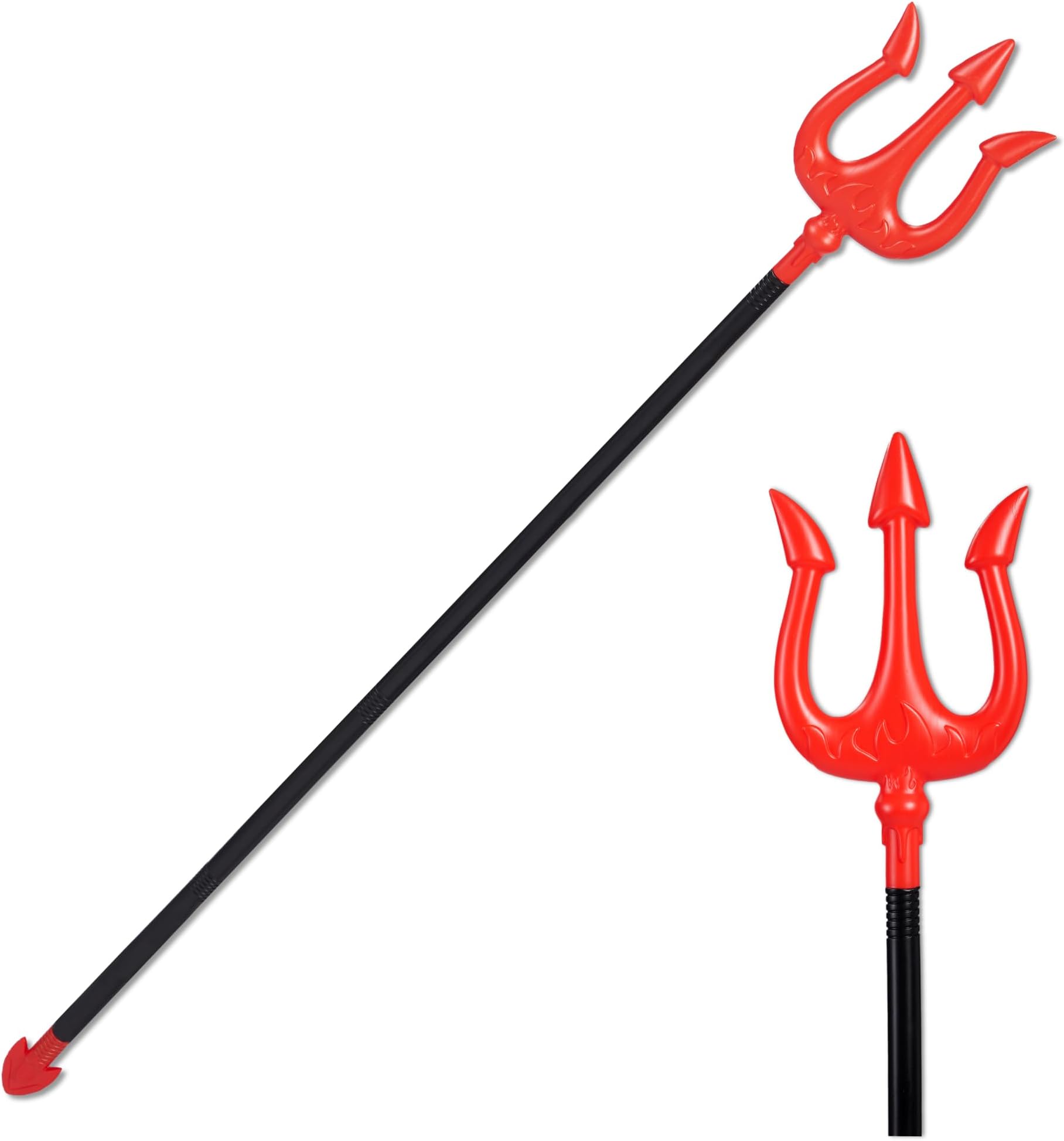 Spooktacular Creations Halloween Pitchfork, Devil Pitch Fork Staff Prop Costume Accessories for Cosplay Party, Demon Trident Cane for Kids Women Men Halloween Pretend Play, Dress Up Party