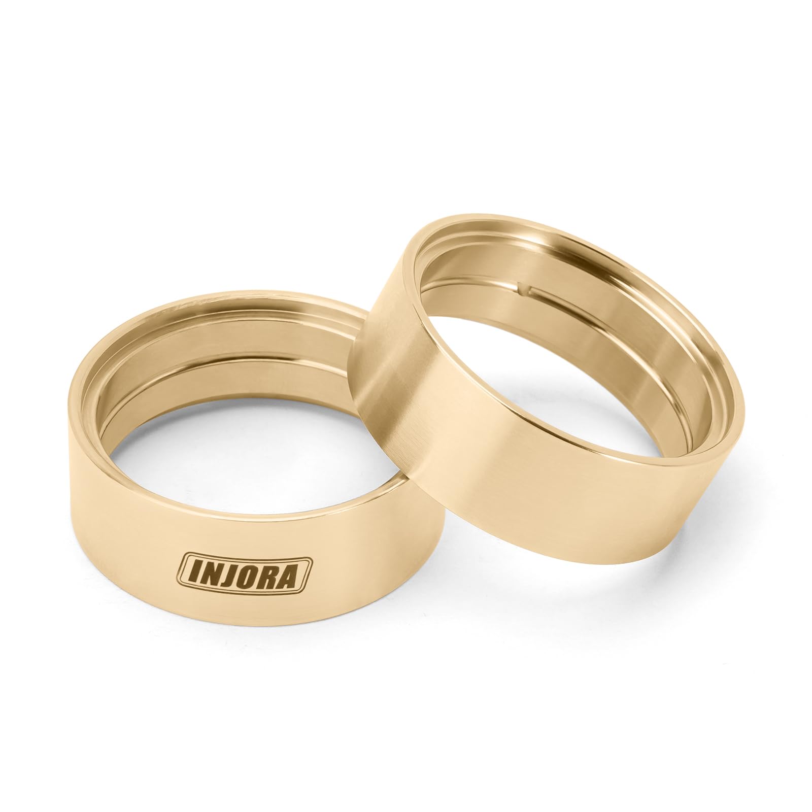 INJORA Brass Inner Beadlock Rings - 27g/pc 1.3" Wheel Weights Fit for 1/24 1/18 RC Crawler Upgrade, Gold, Small - Image 4