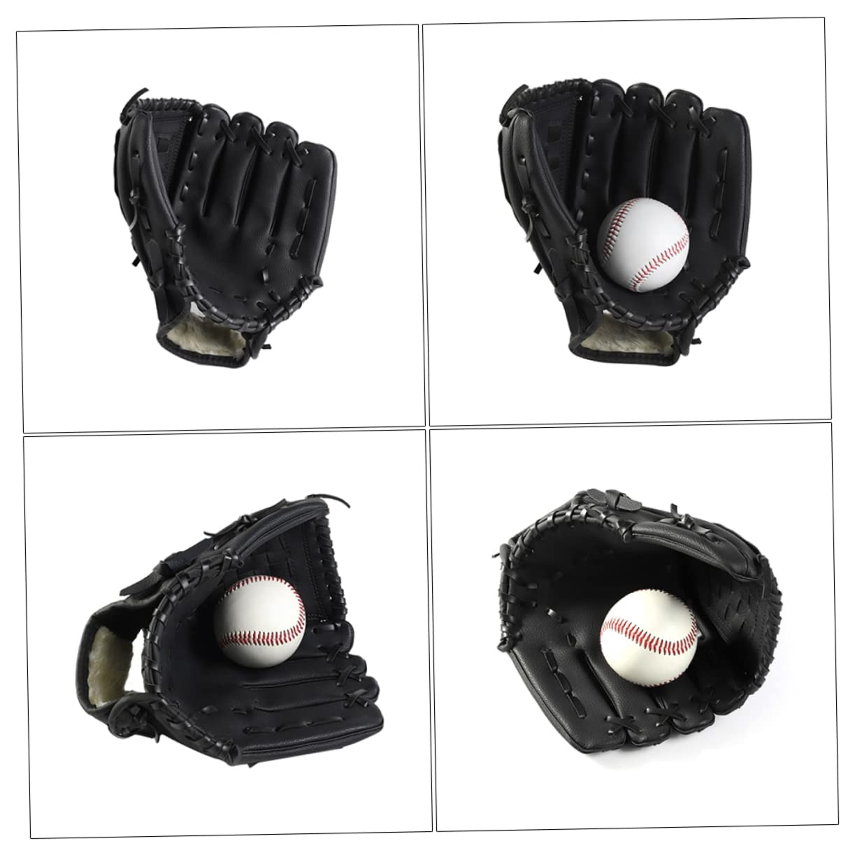 Happyyami Adult Baseball Glove Men's Softball Batting Gloves 12.5 Inch Left Hand Glove Softball Accessories PVC Material