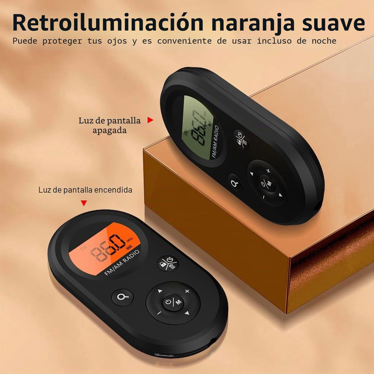 Radio Personal de Bolsillo Am/FM Radio Recargable con BateríA de Larga DuracióN, Auriculares EstéReo, Temporizador de Apagado