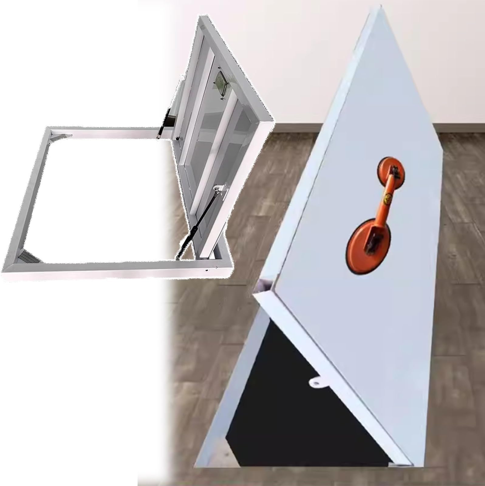 Concealed Recessed Floor Access Hatch, Invisible Basement Cellar Door, Removable Steel Inspection Panel for Crawl Space, Living Room(27inx37in)