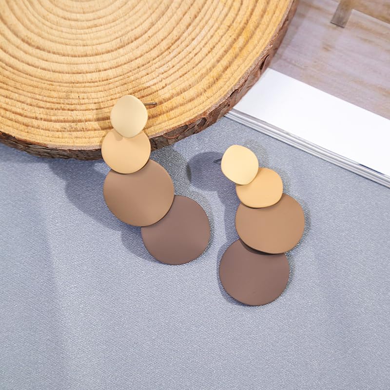 Vintage Round Disc Drop Earrings for Women Boho Geometric Circular Dangling Earrings Fashion Jewelry for Party Prom4