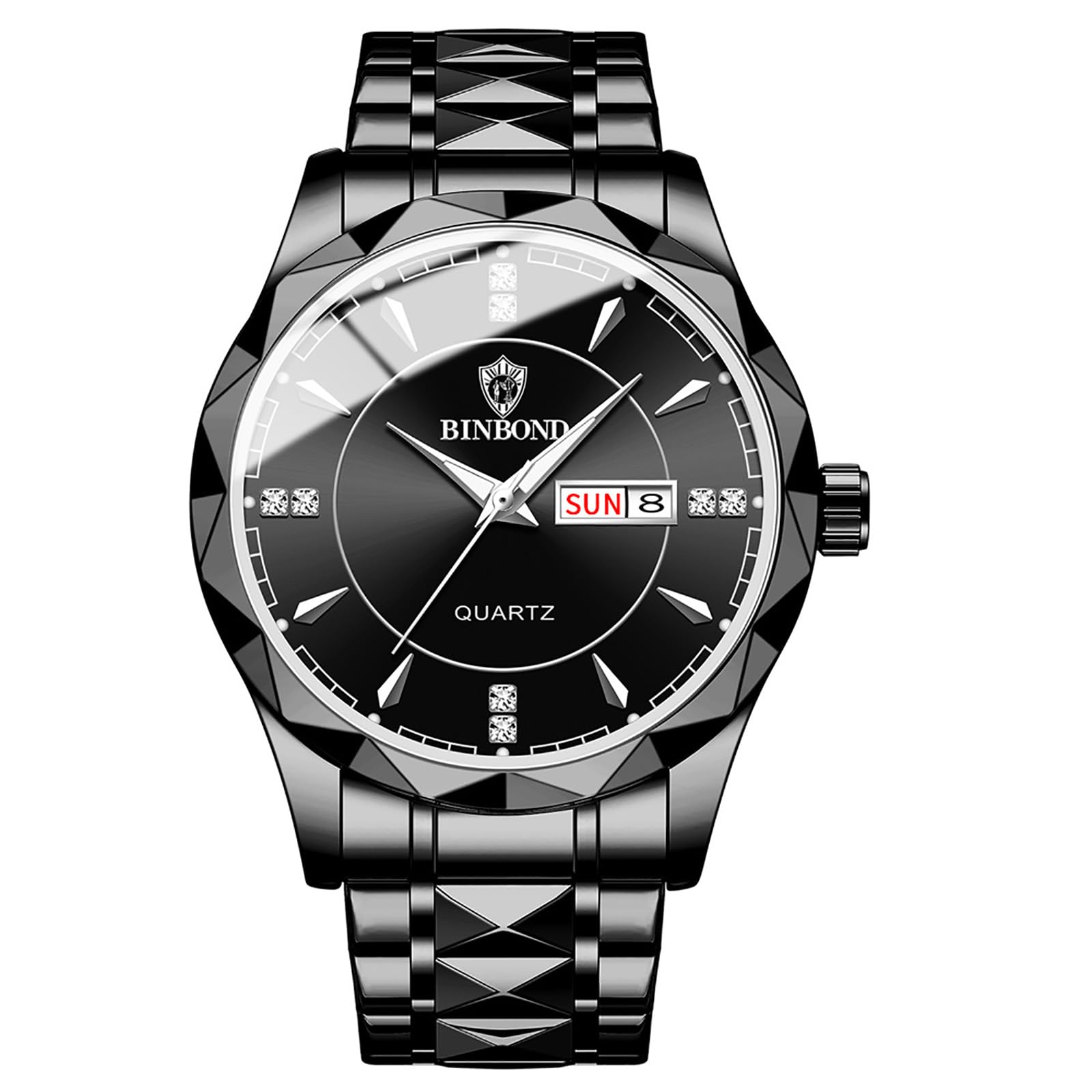 JewelryWe Damenuhr Edelstahl Leuchtende Uhren: 30m Wasserdic