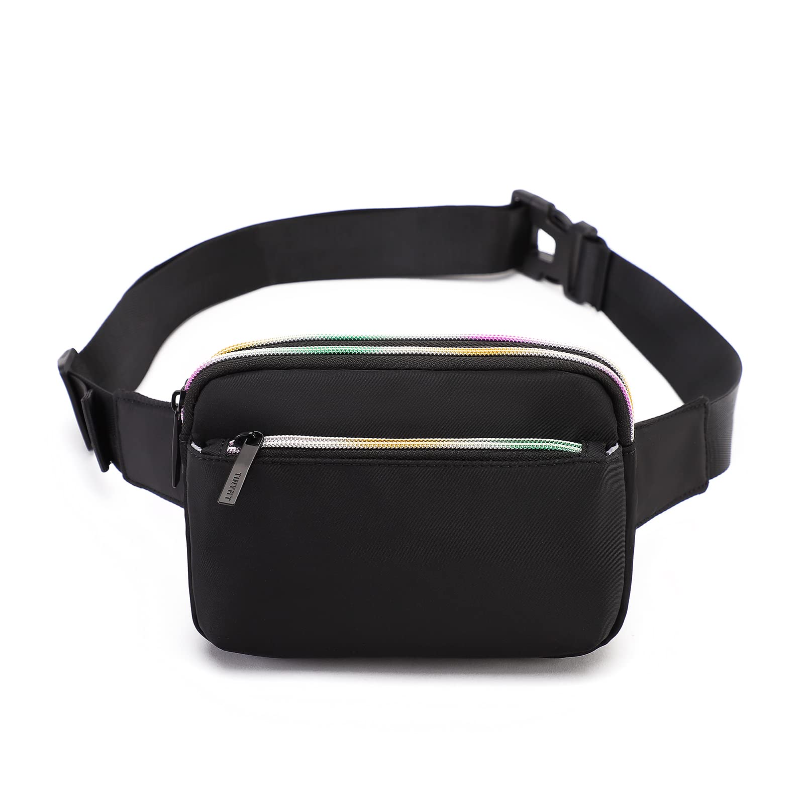TINYAT Fanny Pack for Women Men Fashion Fanny Packs 3-zipper Pockets Waist Bag Crossbody Bag Casual Bum Bag for Travel Hiking Cycling Party , T2016