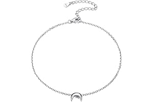 Personalized 925 Sterling Silver Moon Anklet