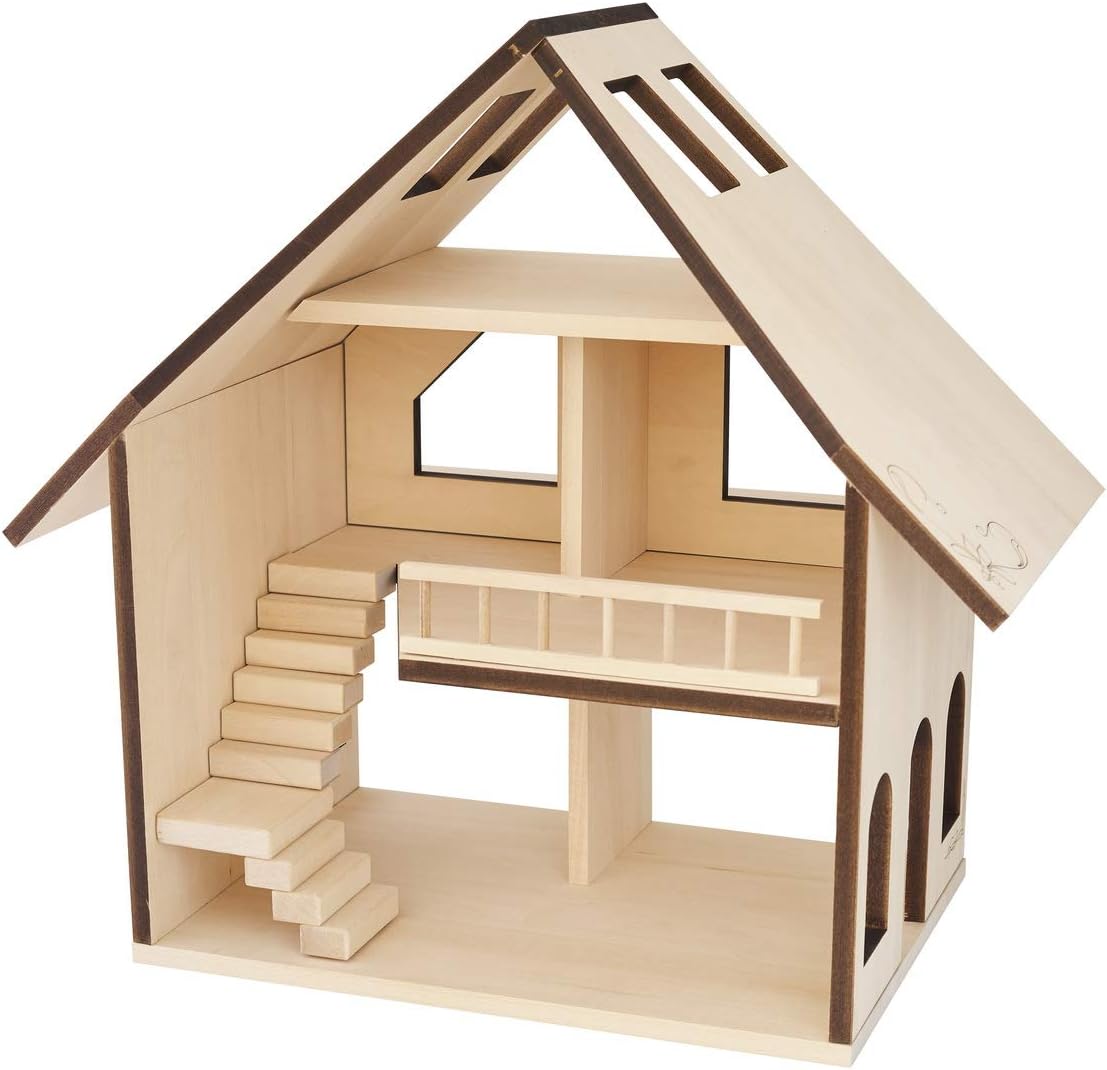 Educational Toys for Kids - Developmental Games for a Little Toddler Girl. Wooden Dollhouse is DIY kit for pre Kindergarten Age 4 preschoolers 3 Year Old Girls and up. Invest in Your Child.