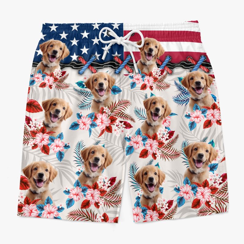 DOPTIKA Custom Tropical Hawaiian Aloha Men Beach Shorts, Personalized Funny Mens Swim Trunks, Summer Birthday Gifts for Men3