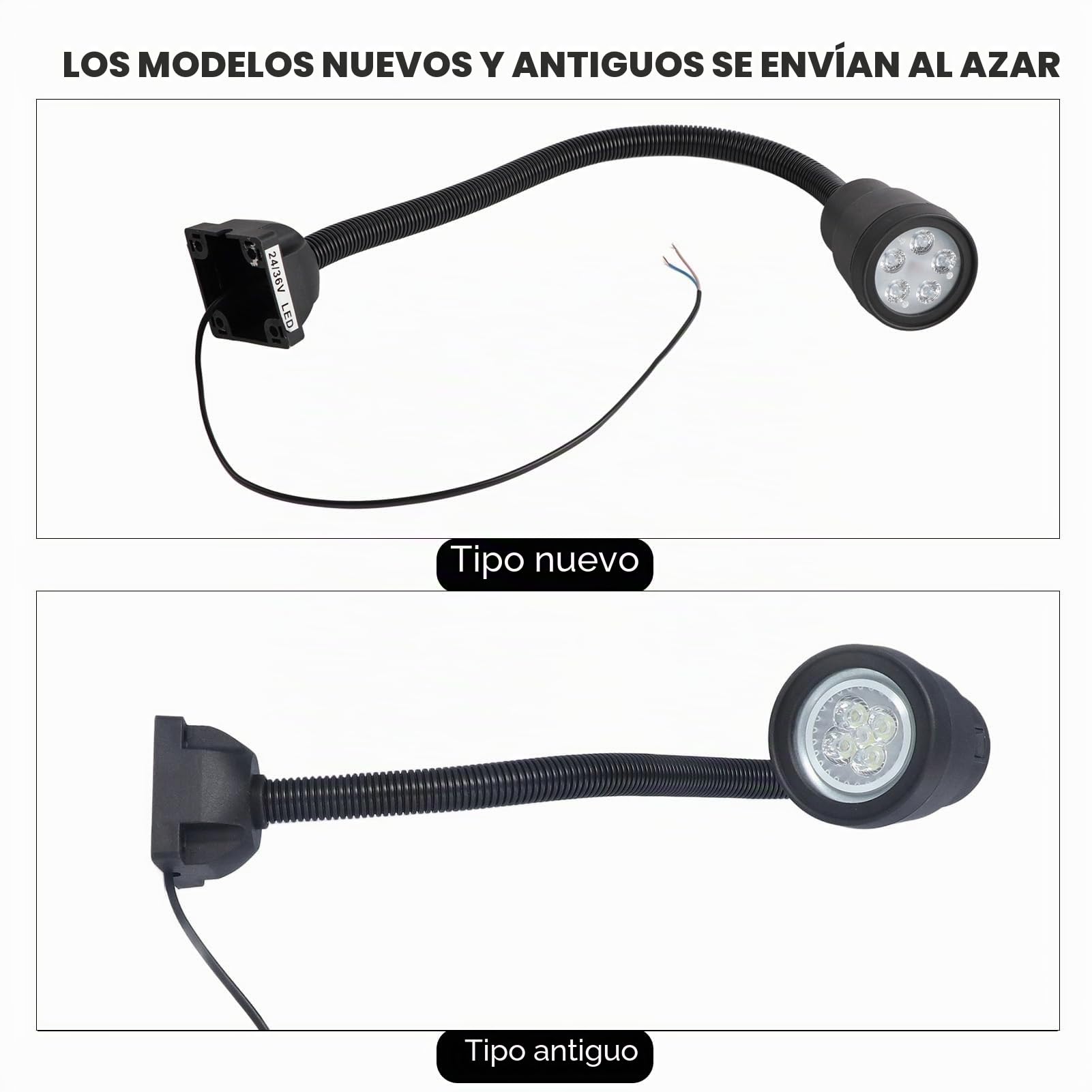 Luz de Trabajo LED para Máquina de 5W, Lámpara LED Lámpara de Cuello de Cisne Flexible 24V 36V para Fresado de Torno Taladro Iluminación Industrial
