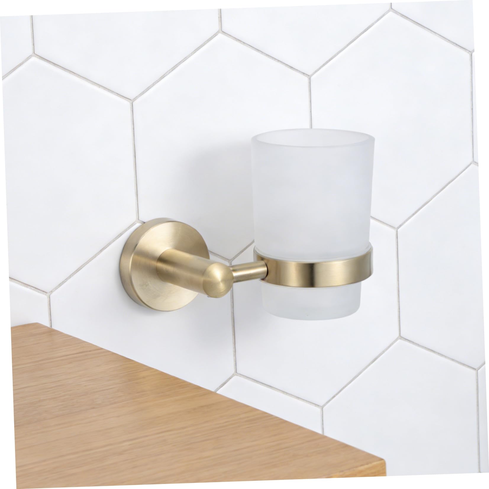 Portacepillos de Dientes de Pared para Baño Vaso de Vidrio