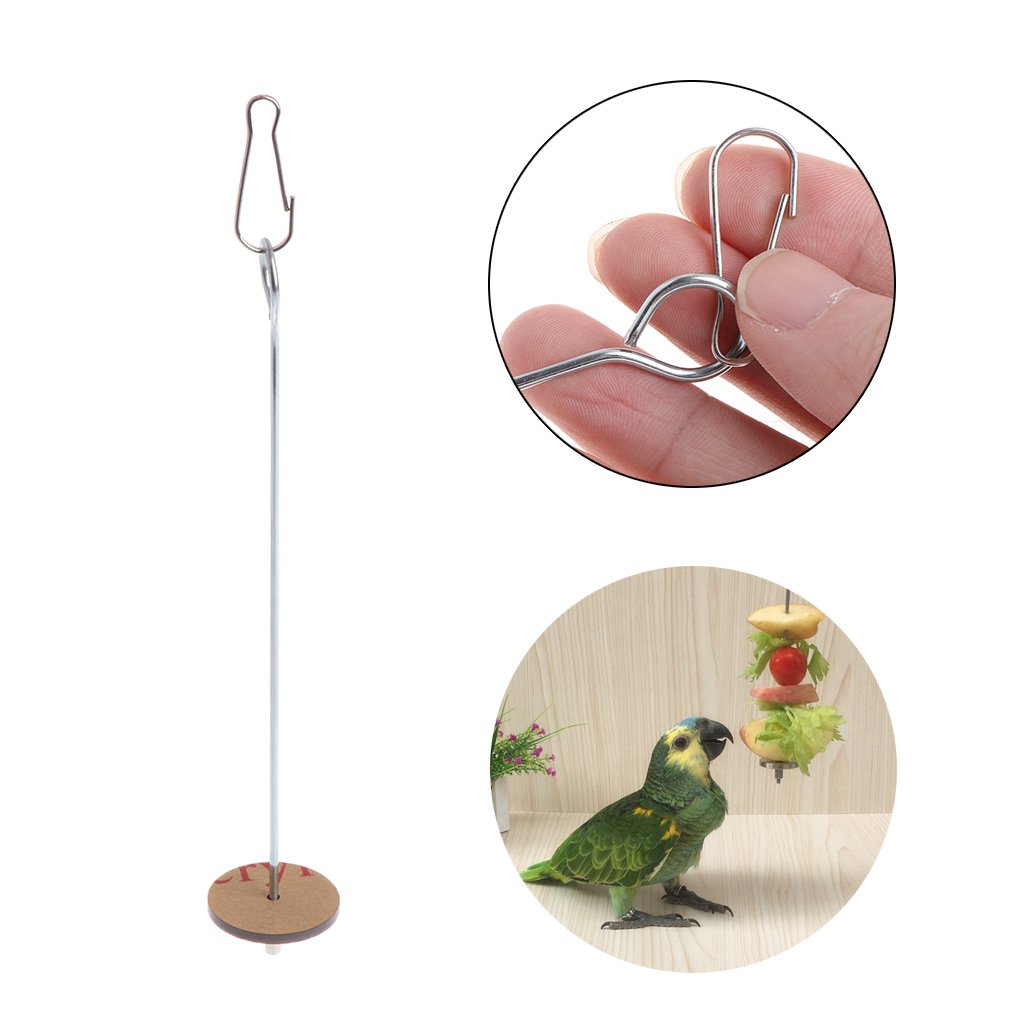 Bird Food Holder Parrot Foraging Toys For Hanging Stainless Steel Treat Veggie Skewer For Parakeets Conures Bird Feeders For The Garden Bird Feeders Stations With Stand Bird Feeder Hanging Bird - image 5