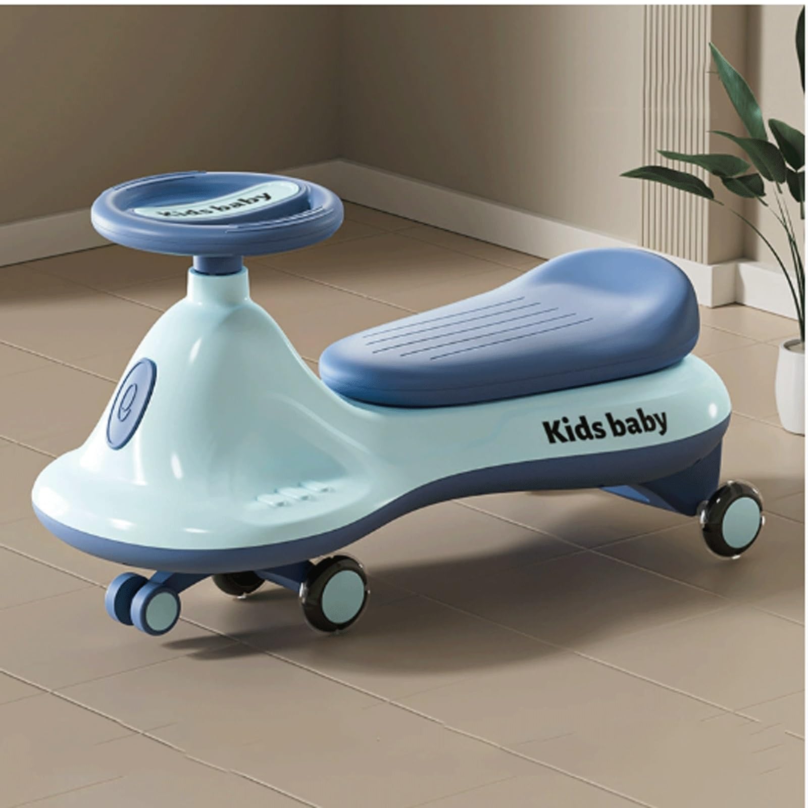 Auto oscillante con luce musicale, antiribaltamento, altalena for auto, ruota silenziosa e lampeggiante, dai 3 mesi in su triciclo