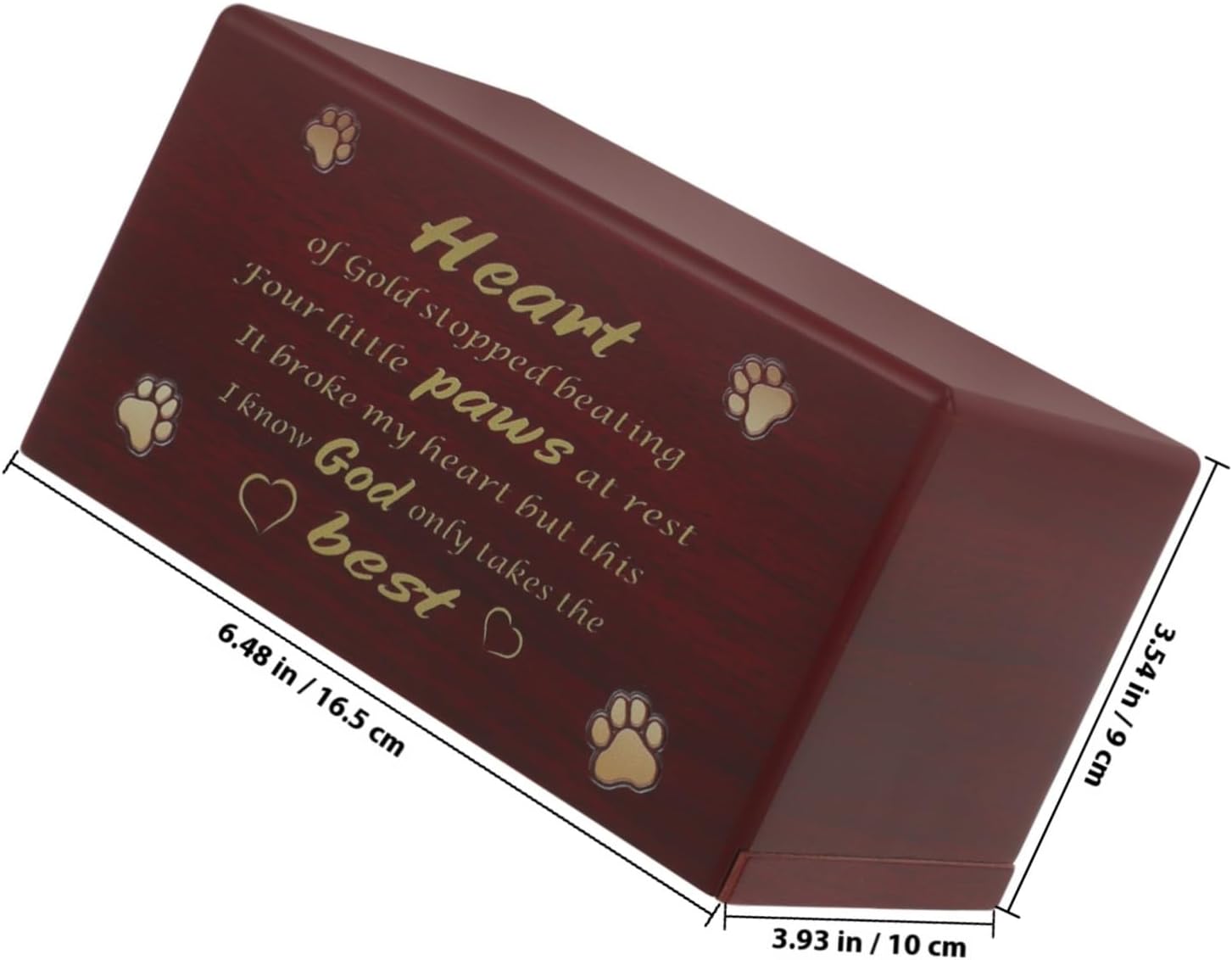Wooden Pet Ashes Urn Lightweight Cremation Keepsake Holder for Dogs Cats Memorial Box Natural Finish for Home Office Display