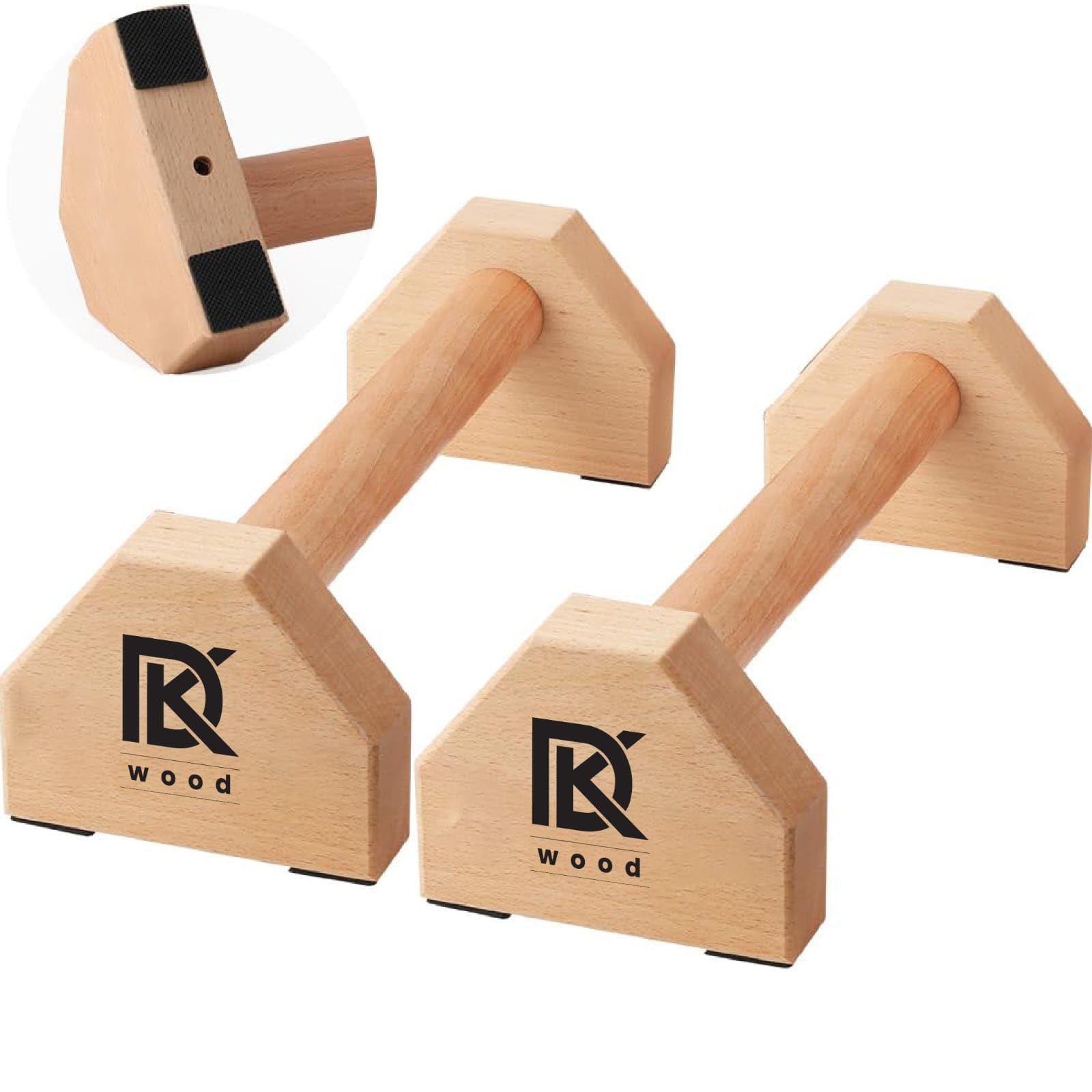 DK WOOD Push-up Stand, 2 PCS Wood Pushup Bars Non-Slip Base Exercise Home Workout Equipment, 30CM Wooden Parallettes Handle Stands Grip for Men Strength Training, Planks Calisthenics Fitness EASY TO USE-image-39