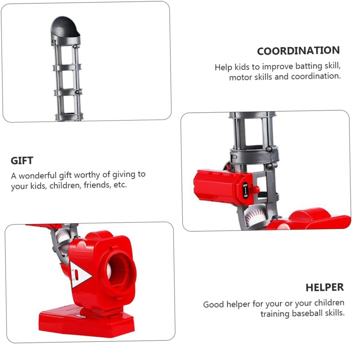 Outdoor Baseball Trainer Automatic Pitching Machine for Adults Ball Practice for Indoor and Outdoor Use Easy Install Baseball Tool for Batting Training