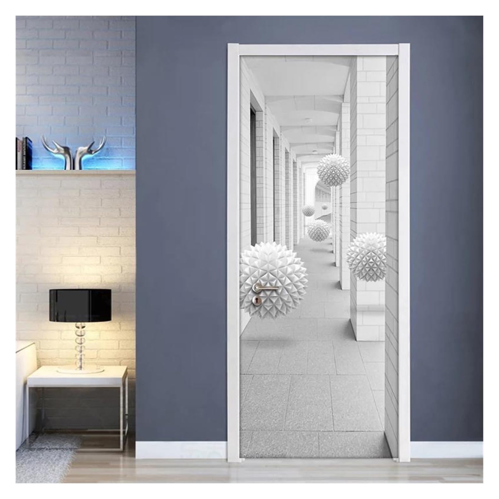 Sticker de porte moderne sticker mural 3D décoration chambre salon 95x215cm