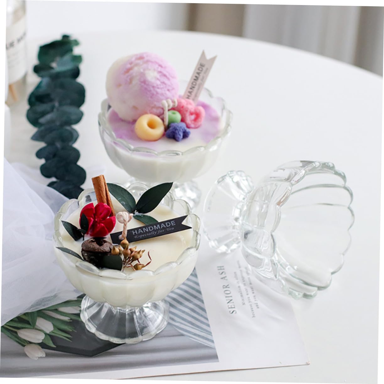 TOYANDONA Vasos de Vidrio para Postre 100 Ml Transparentes, Tazas para Gelatina y Pudín, Set de 6 Piezas, Resistentes a Frío y Calor, Hogar y Cocina, Envases para Helados y Postres