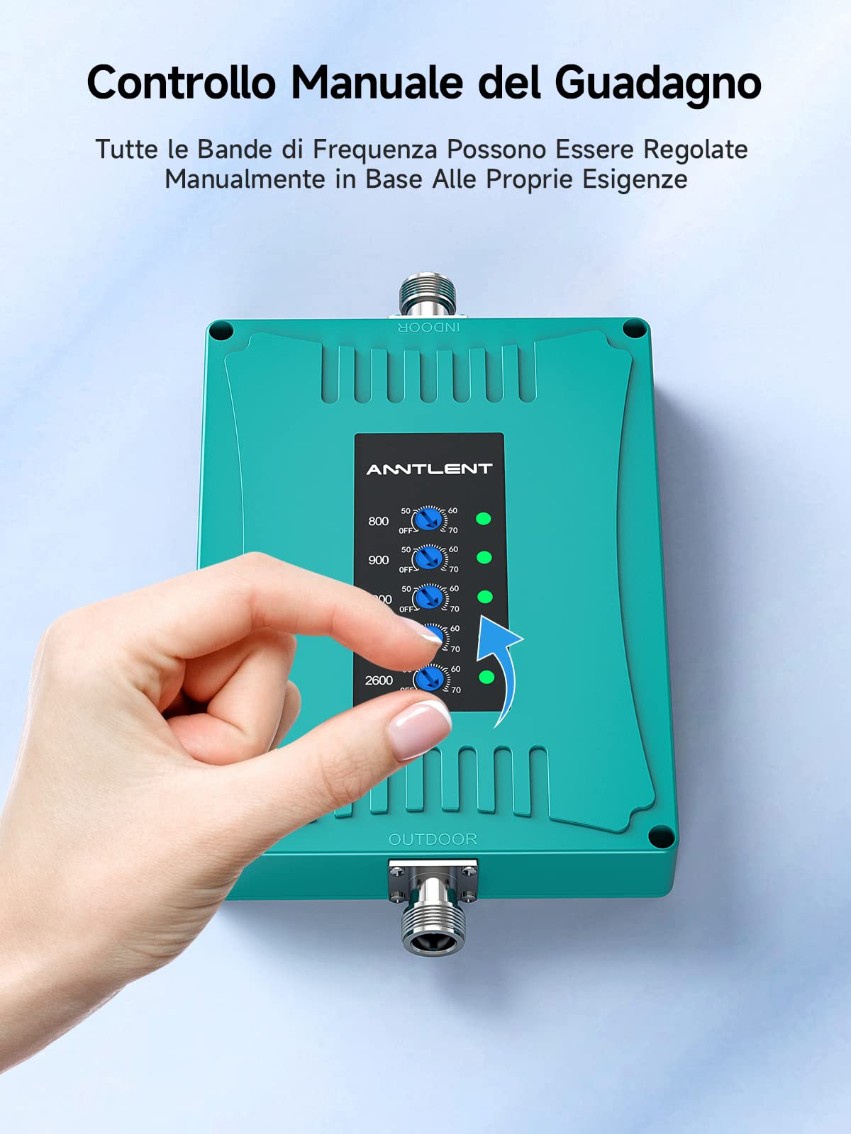 ANNTLENT Ripetitore 4G 3G 2G Amplificatore Segnale Cellulare Mobile Ripetitore Segnale GSM/LTE/DCS/WCDMA, Bande 1/3/7/8/20, Per Urbano/Rurale/Seminterrato/Casa ecc, Supporta Tutti Gli Operatori
