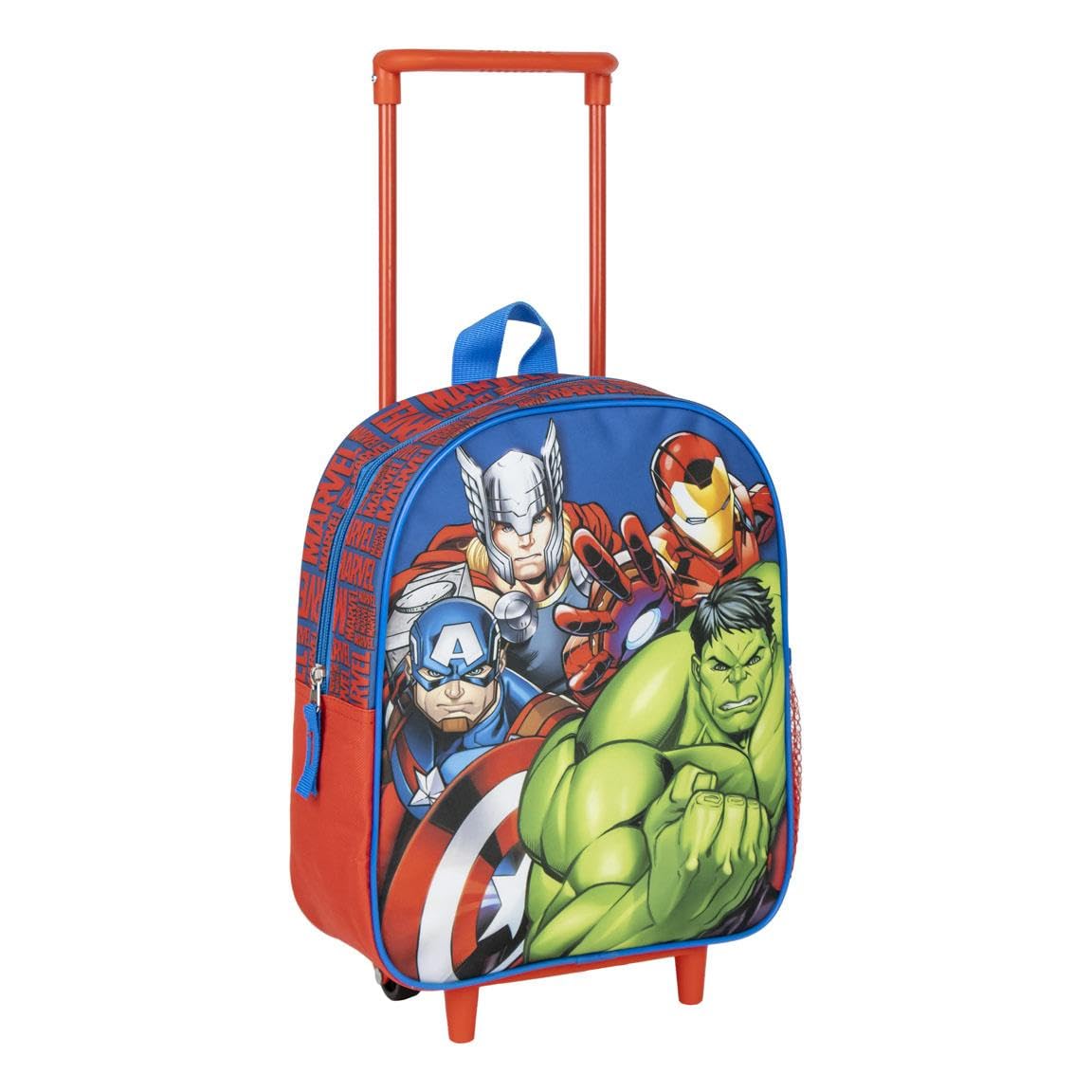 CERDÁ LIFE'S LITTLE MOMENTS Mochila Escolar Estilo Trolley de Los Vengadores - Color Azul - 25x10x29 cm - Mochila de Carro Fabricada en Poliéster - Incluye Tacos Antideslizamiento - Producto Original Diseñado en España