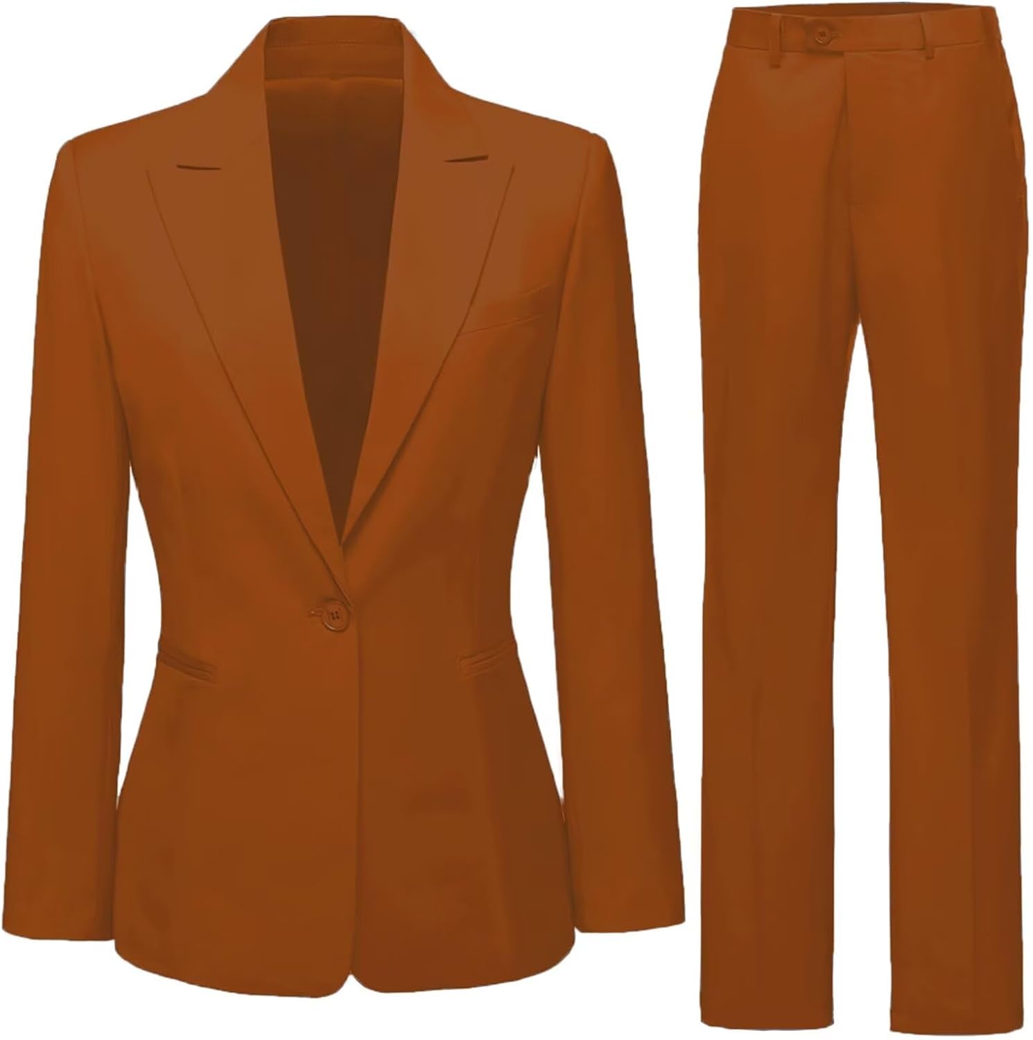 Dowbins Womens Suit 2 Piece One Button Pantsuit for Women Casual Formal Wedding Suit for Women