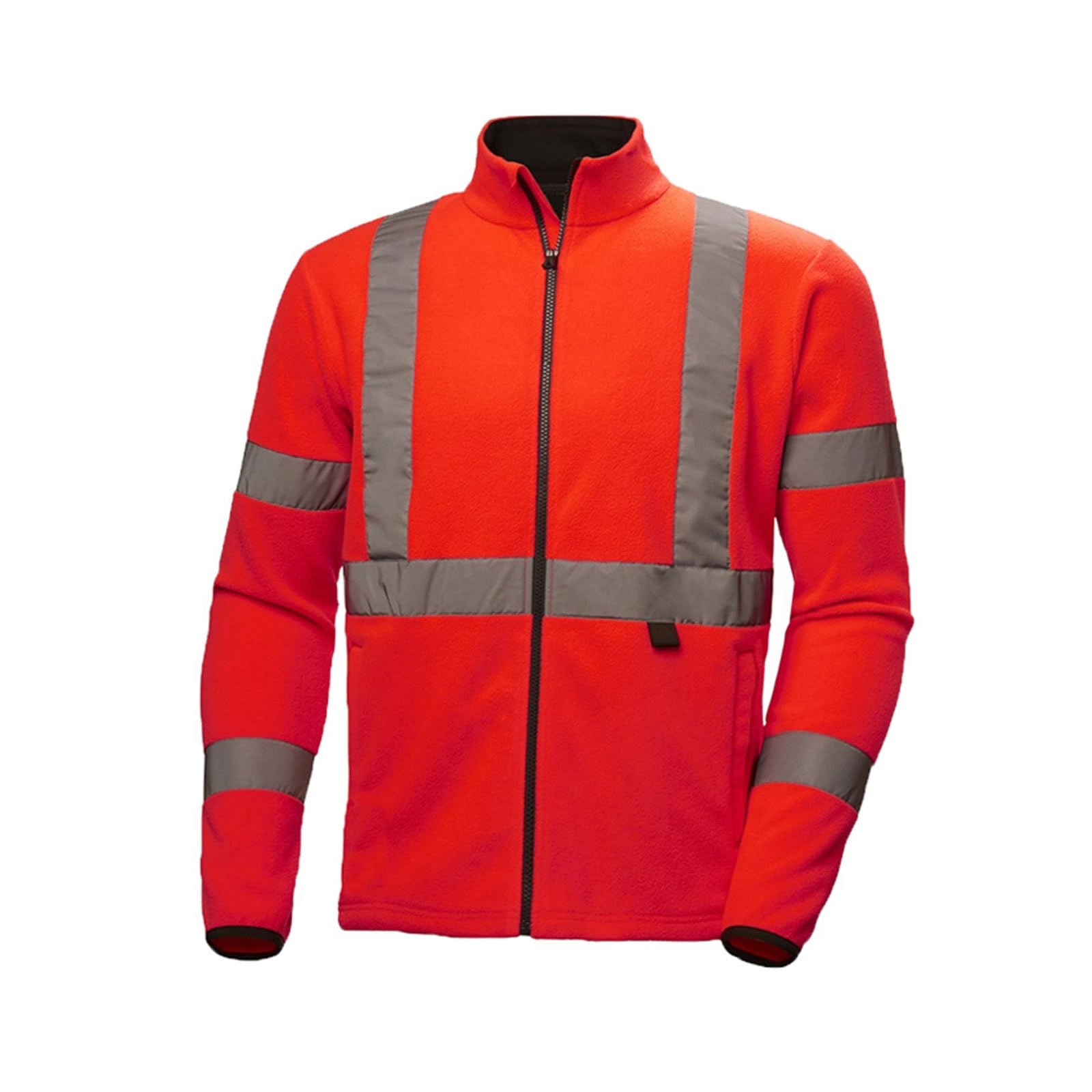 Camisa reflectante de alta visibilidad con bolsillo y cremallera, suéter de trabajo de polar for hombre, chaqueta de seguridad. chaleco reflectante