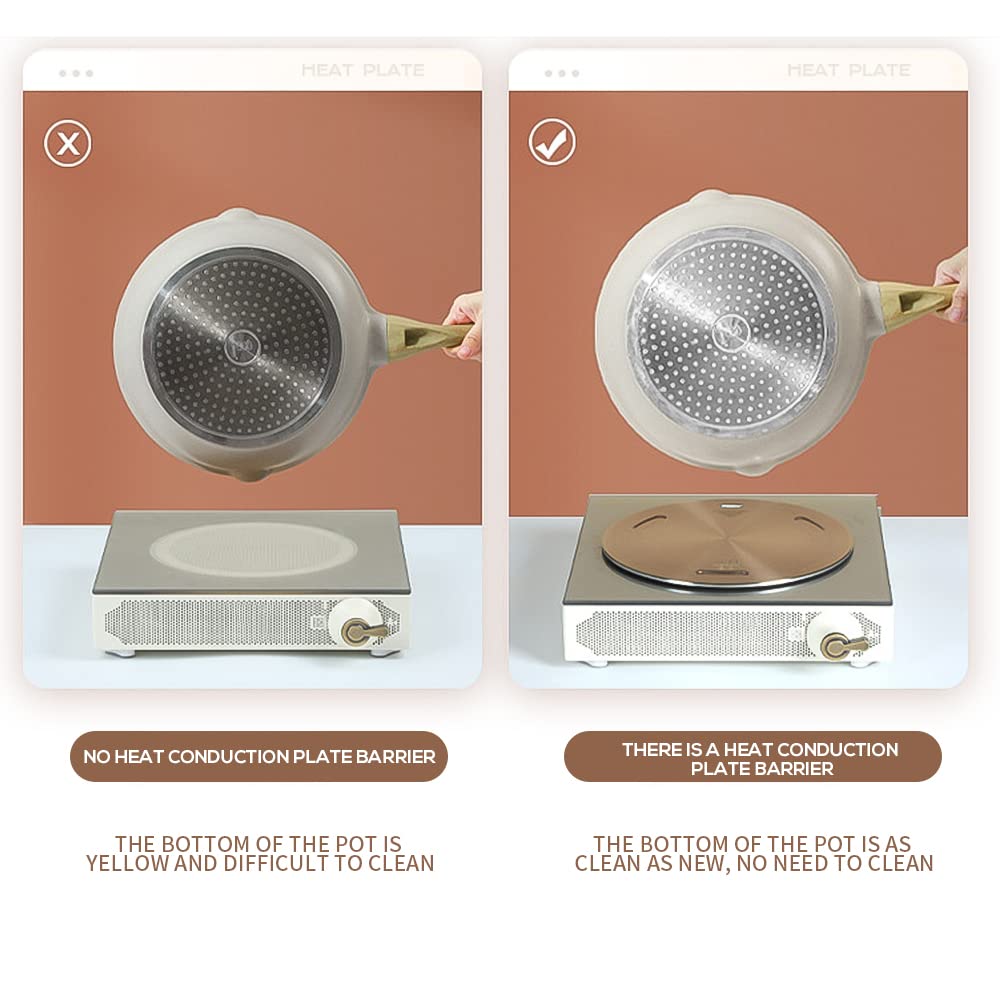 Induktion Adapterplatte, 16cm Edelstahl Induktionsadapterplatte mit abnehmbarem Griff Adapter Induktionskochfeld für Kochgeschirr, Kaffeetasse, Milchtopf