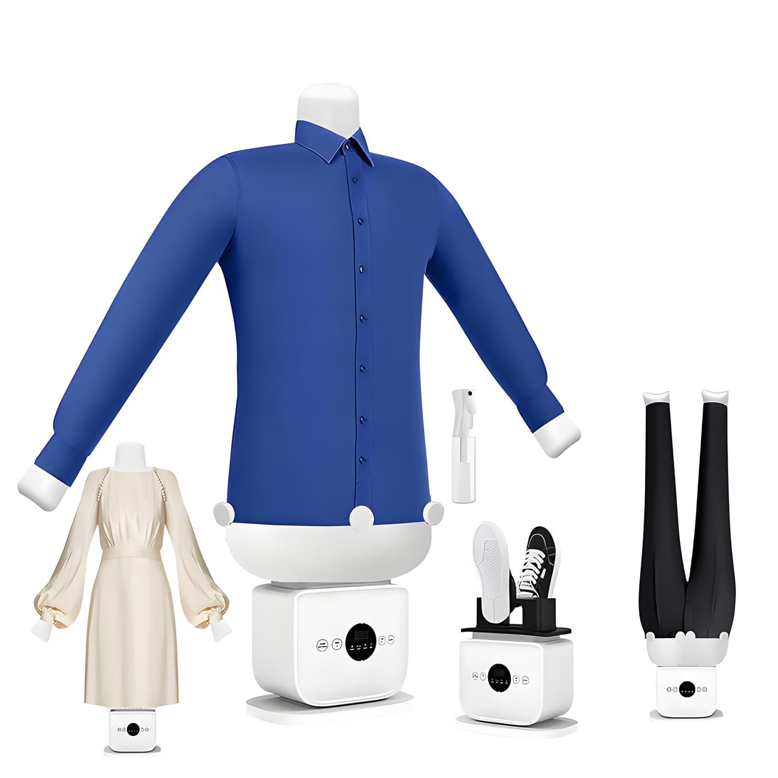 Plancha automática para camisas y camisetas, maniquí inflable para planchar camisas con tecnología de 360° para un secado uniforme, plancha y seca en minutos.