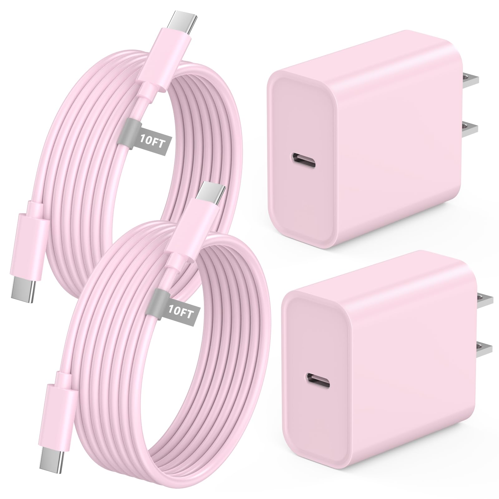 iPhone 17 16 15 Charger 10FT Fast Charging 2 Pack PD 20W USB C Charger Fast Charging with