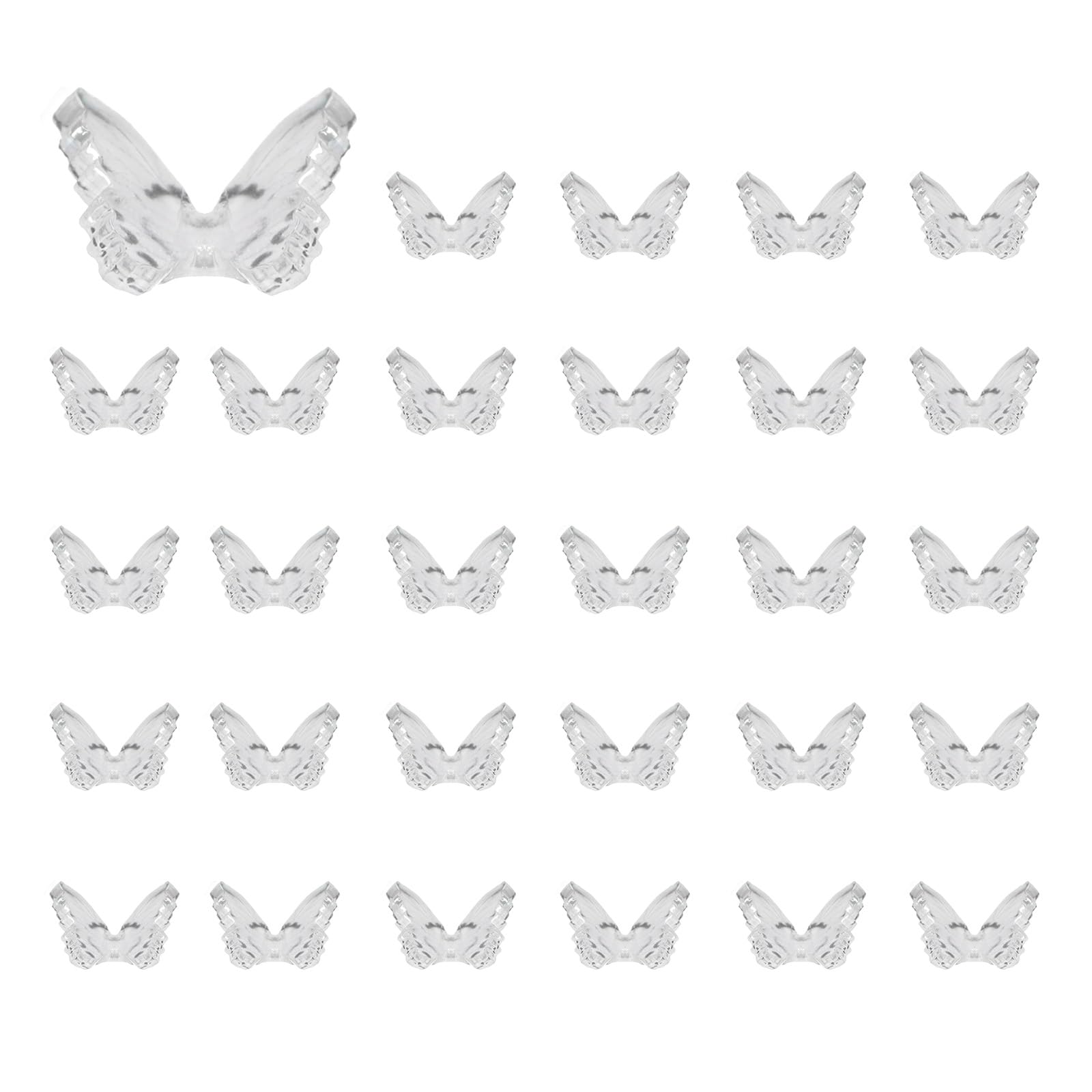 CoCud Mini Resin Butterflies, 8mm Length, Resin Miniature Dollhouse Accessories White Dot Stripe