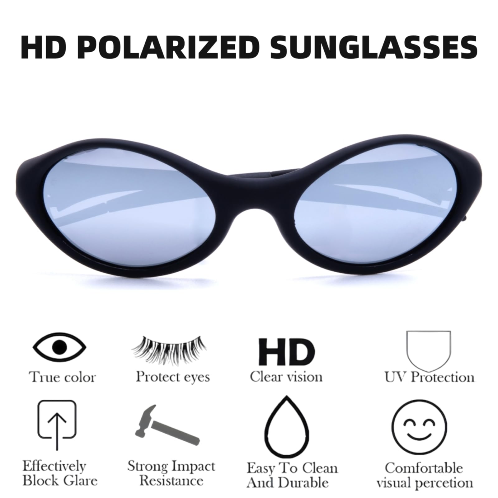 ICARA Polarisierte Sport-Sonnenbrille für Damen und Herren, ganztägigen Komfort, UV400-Schutz, für Radfahren, Angeln, Fahren, 3 Stück