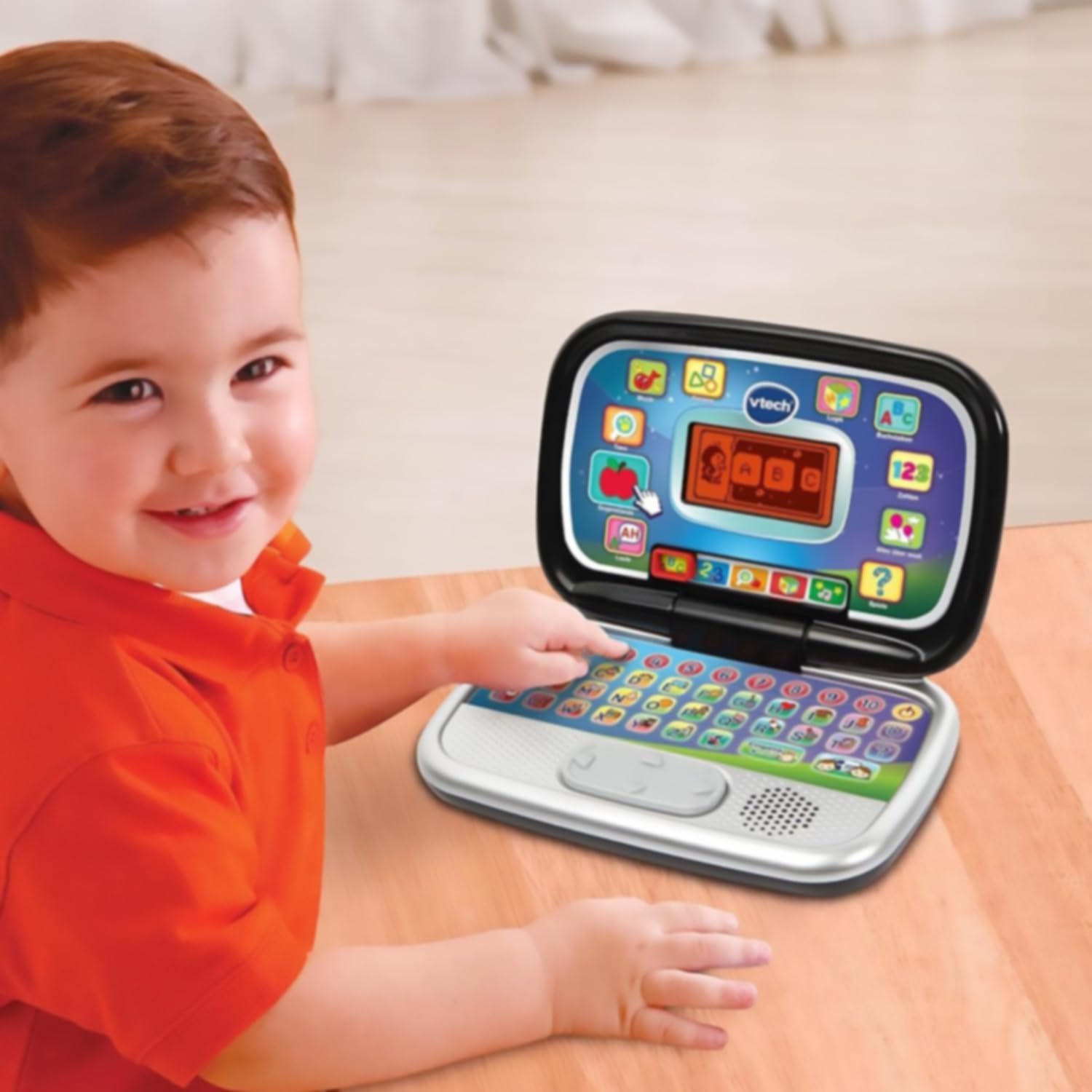 VTech Bit Inteligentny Komputer - Czarna, Interaktywny Komputer Dla Dzieci z Myszką i Efektami Świetlnymi, Wygodny Uchwyt, Zabawa z Zwierzętami i Kształtami, Język Włoski, Baterie