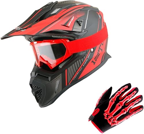 1Storm - Casco de motocross para adultos BMX MX ATV Dirt Bike Downhill Mountain Bike, estilo de carreras H637