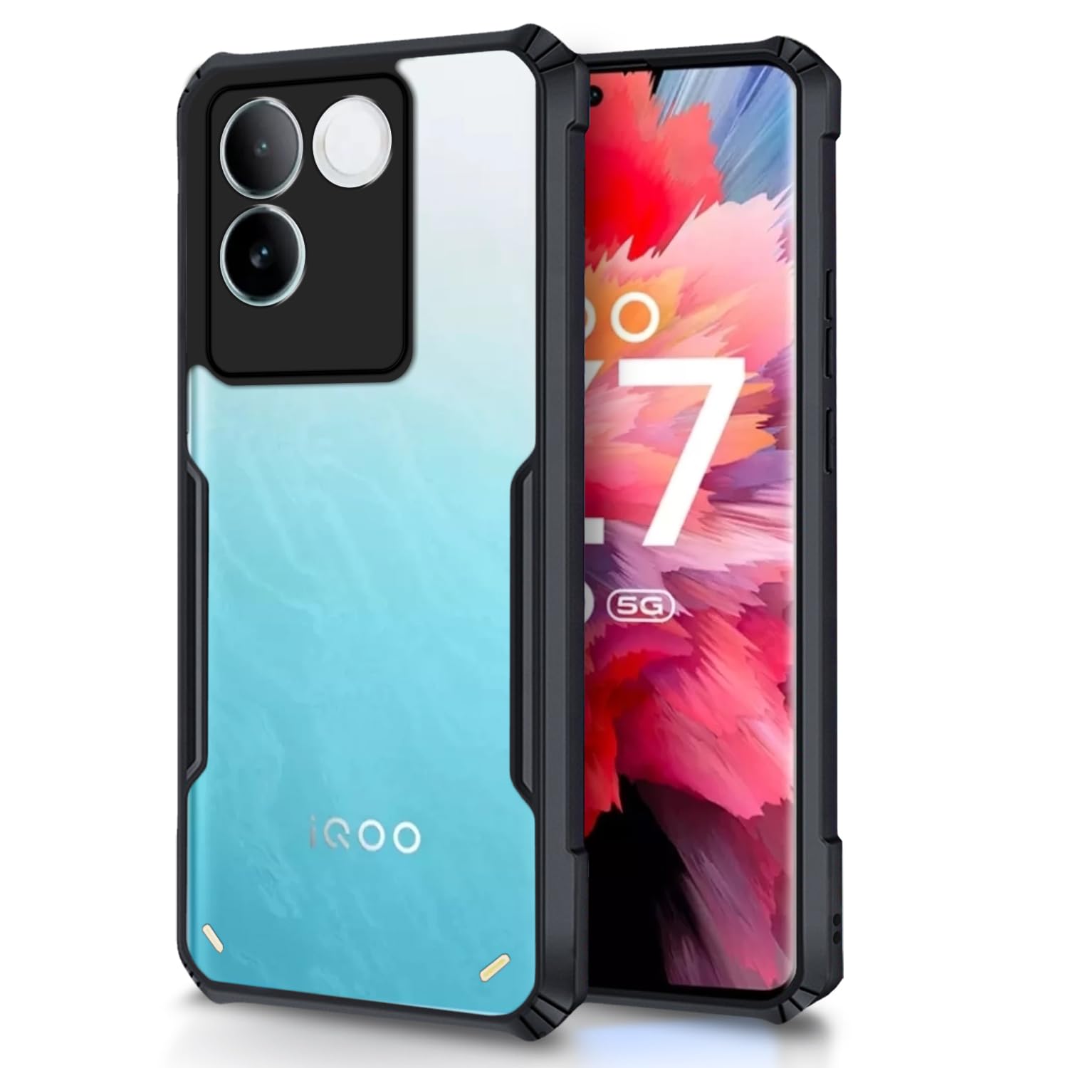 Pikkme iQOO Z7 Pro 5G Back Cover | Crystal Clear Transparent Back | Ultra Hyrbid | Full Camera Protection | Raised Edge | Bumper Back Case for iQOO Z7 Pro 5G (Thermoplastic Polyurethane, Black) (B0CFV7Q115) Amazon Price History, Amazon Price Tracker